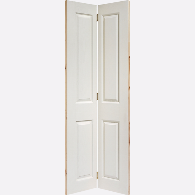 This is an image showing the LPD - 4P Bi-Fold Primed White Doors Available to order from T.H. Wiggans Ironmongery in Kendal