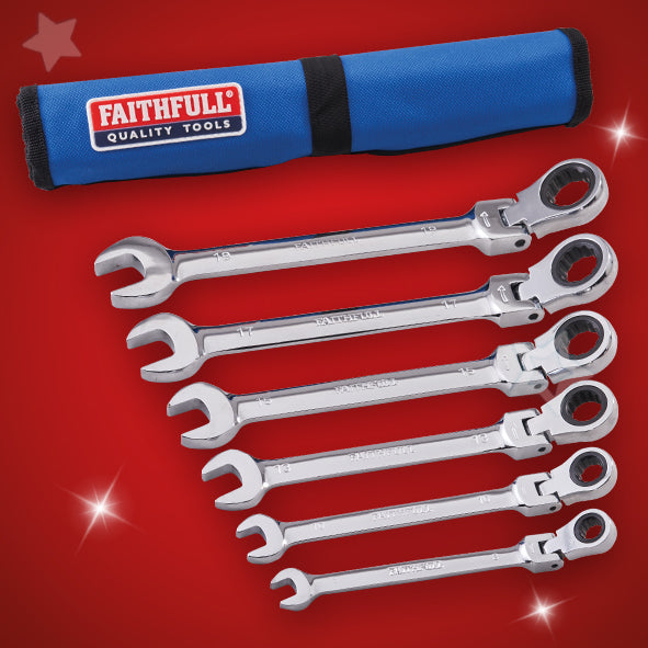 Faithfull 6 Piece Ratchet Combination Spanner Set