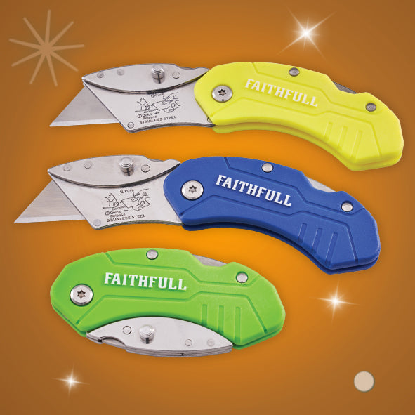 Faithfull Hi-Vis Folding Utility Knife