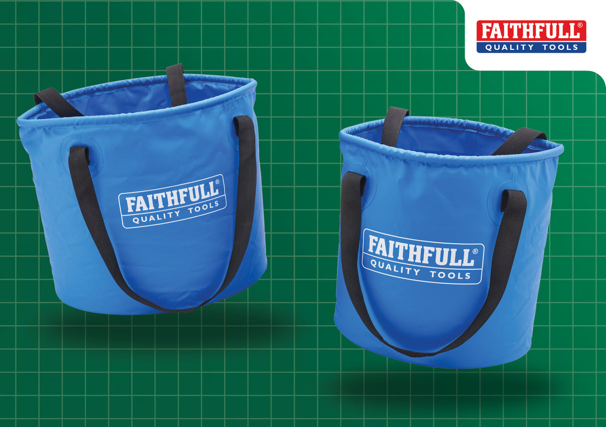 High quality image of Faithfull 12L & 20L Collapsible Bucket Pack, availble from T.H. Wiggans Ironmongery in Kendal