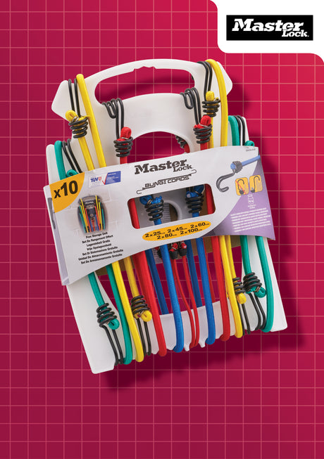 High quality image of Master Lock 10 Piece Bungee Set, availble from T.H. Wiggans Ironmongery in Kendal