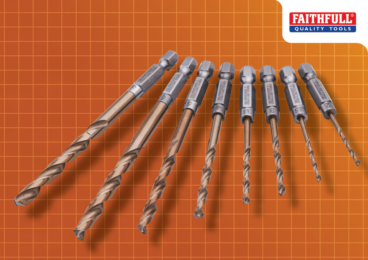 High quality image of Faithfull Quick Change Impact Driver Drill Bit Set, availble from T.H. Wiggans Ironmongery in Kendal