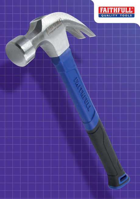 High quality image of Faithfull 567G (20oz) Fibreglass Claw Hammer, availble from T.H. Wiggans Ironmongery in Kendal