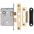 This is an image of a York - 3 LEVER SASH LOCK 3" PB, ykasl33-pb that is available to order from T.H Wiggans Ironmongery in Kendal.
