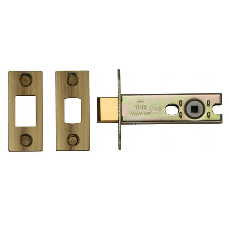 This is an image of a York - Architectural Tubular Bathroom Deadbolt 3" Antique Brass Finish, ykbdb3-at that is available to order from T.H Wiggans Ironmongery in Kendal.