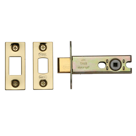 This is an image of a York - Architectural Tubular Bathroom Deadbolt 3" Polished Brass Finish, ykbdb3-pb that is available to order from T.H Wiggans Ironmongery in Kendal.