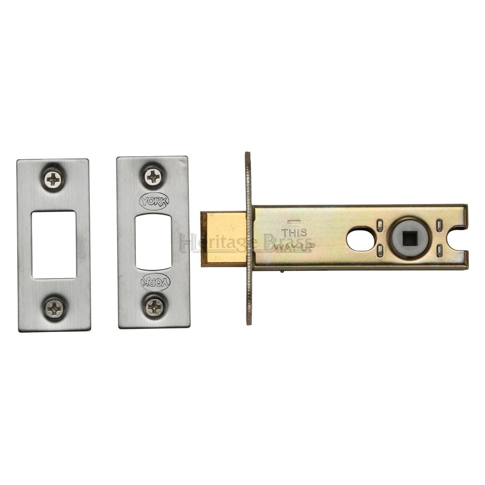 This is an image of a York - Architectural Tubular Bathroom Deadbolt 3" Satin Chrome/Nickel Finish, ykbdb3-sn-sc that is available to order from T.H Wiggans Ironmongery in Kendal.