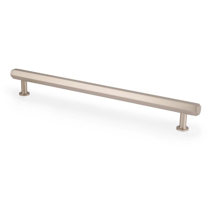 Alexander & Wilks - Vesper Hex T - Bar Cabinet Pull - Satin Nickel - 224mm C/C