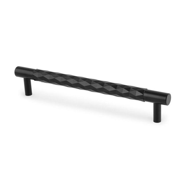 This is an image showing Alexander & Wilks Diamond Cut Cabinet Pull Handle - 160mm C/C - Black - AW846-160-BL available to order from T.H. Wiggans Ironmongery in Kendal, quick delivery and discounted prices.