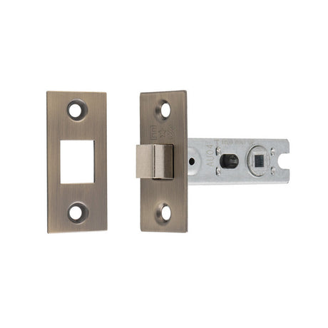 This image shows Eurospec - Bolt-Through Tubular Deadbolt - Antique Brass - 64mm - btd25ab available from T.H. Wiggans Ironmongery in Kendal.