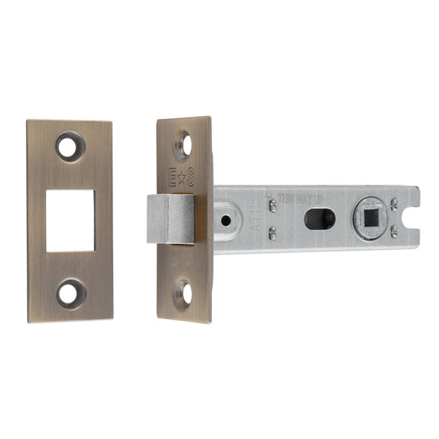 This image shows Eurospec - Bolt-Through Tubular Deadbolt - Antique Brass - 76mm - btd30ab available from T.H. Wiggans Ironmongery in Kendal.
