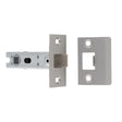 This image shows Eurospec - 76MM BOLT-THROUGH TUBULAR LATCH - 8MM FOLLOWER - SQUARE - SSS - btl30sss available from T.H. Wiggans Ironmongery in Kendal.
