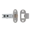 This image shows Eurospec - 76MM BOLT-THROUGH TUBULAR LATCH - 8MM FOLLOWER - RADIUS - FIXED FOREND - SSS - btl30sss-r available from T.H. Wiggans Ironmongery in Kendal.