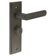 This is an image showing the Frelan - Kensington Door Handle Bathroom Backplate Dark Bronze & Turn & Release available to order from T.H. Wiggans Ironmongery in Kendal