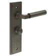 This is an image showing the Frelan - Westminster Door Handle Bathroom Backplate Dark Bronze & Turn & Release available to order from T.H. Wiggans Ironmongery in Kendal