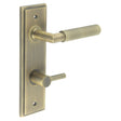 This is an image showing the Frelan - Piccadilly Door Handle Din Bathroom Backplate Antique Brass & Turn & Release available to order from T.H. Wiggans Ironmongery in Kendal