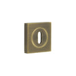 This is an image showing the Frelan - Burlington Standard Keyway Escutcheons Square Plain Rose Antique Brass available to order from T.H. Wiggans Ironmongery in Kendal