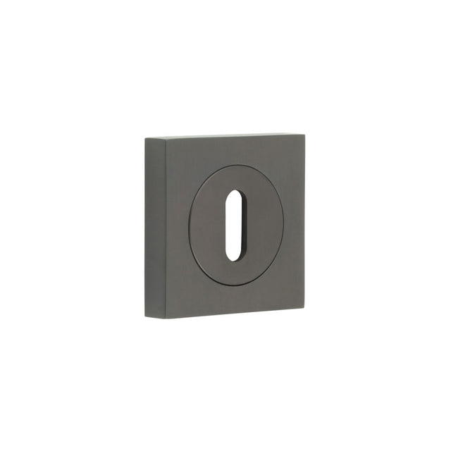 This is an image showing the Frelan - Burlington Standard Keyway Escutcheons Square Plain Rose Dark Bronze available to order from T.H. Wiggans Ironmongery in Kendal