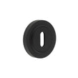 This is an image showing the Frelan - Burlington Standard Keyway Escutcheons Plain Rose Black available to order from T.H. Wiggans Ironmongery in Kendal