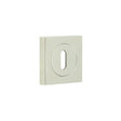 This is an image showing the Frelan - Burlington Standard Keyway Escutcheons Square Plain Rose Polished Nickel available to order from T.H. Wiggans Ironmongery in Kendal