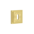 This is an image showing the Frelan - Burlington Standard Keyway Escutcheons Square Stepped Rose Satin Brass available to order from T.H. Wiggans Ironmongery in Kendal