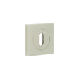 This is an image showing the Frelan - Burlington Standard Keyway Escutcheons Square Plain Rose Satin Nickel available to order from T.H. Wiggans Ironmongery in Kendal