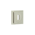 This is an image showing the Frelan - Burlington Standard Keyway Escutcheons Square Stepped Rose Satin Nickel available to order from T.H. Wiggans Ironmongery in Kendal