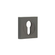 This is an image showing the Frelan - Burlington Euro Profile Escutcheons Square Plain Rose Dark Bronze available to order from T.H. Wiggans Ironmongery in Kendal