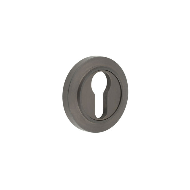 This is an image showing the Frelan - Burlington Euro Profile Escutcheons Chamfered Rose Dark Bronze available to order from T.H. Wiggans Ironmongery in Kendal