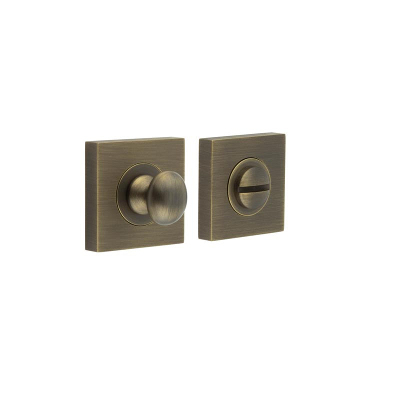 This is an image showing the Frelan - Burlington Turns & Releases Inner 1 Square Plain Rose Antique Brass available to order from T.H. Wiggans Ironmongery in Kendal