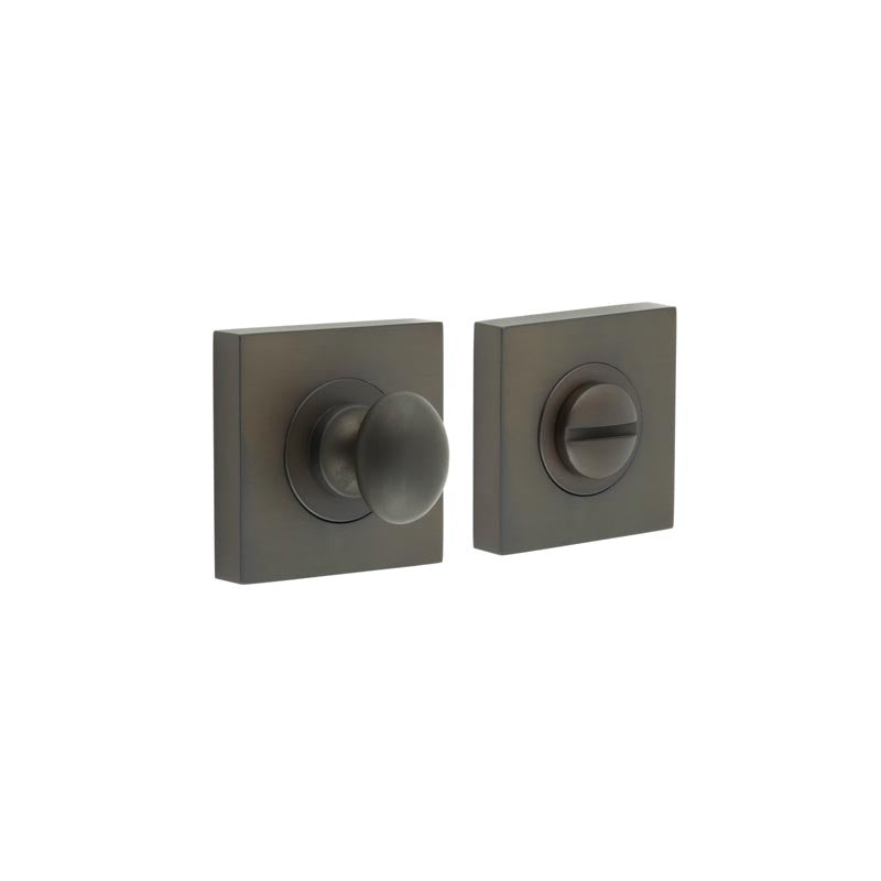 This is an image showing the Frelan - Burlington Turns & Releases Inner 1 Square Plain Rose Dark Bronze available to order from T.H. Wiggans Ironmongery in Kendal