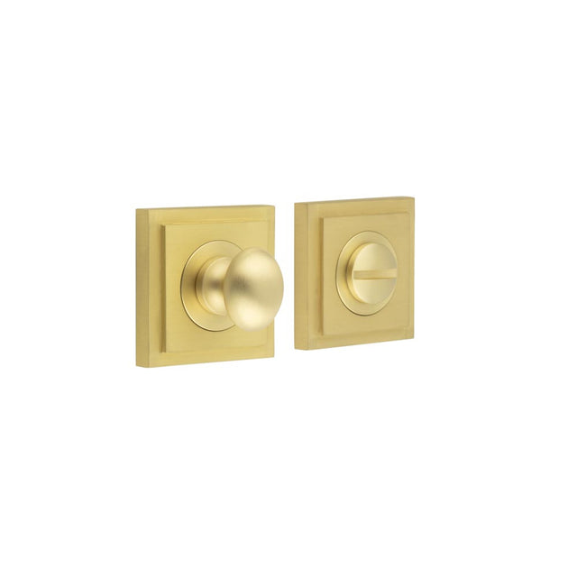 This is an image showing the Frelan - Burlington Turns & Releases Inner 1 Square Stepped Rose Satin Brass available to order from T.H. Wiggans Ironmongery in Kendal