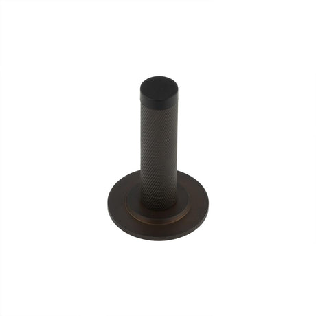 This is an image showing the Frelan - Burlington Knurled Wall Mounted Door Stop Stepped Rose Dark Bronze available to order from T.H. Wiggans Ironmongery in Kendal