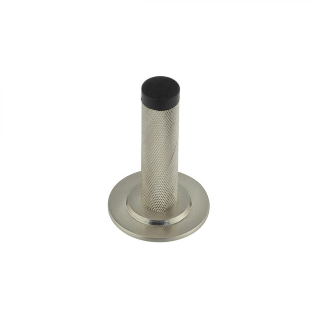 This is an image showing the Frelan - Burlington Knurled Wall Mounted Door Stop Stepped Rose Satin Nickel available to order from T.H. Wiggans Ironmongery in Kendal