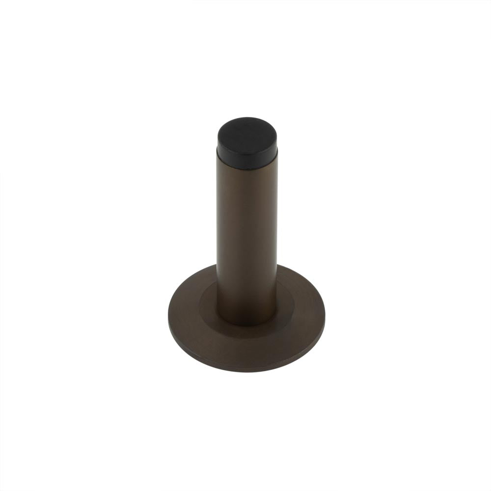 This is an image showing the Frelan - Burlington Plain Wall Mounted Door Stops Chamfered Rose Dark Bronze available to order from T.H. Wiggans Ironmongery in Kendal