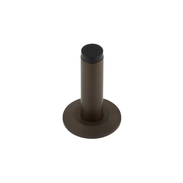 This is an image showing the Frelan - Burlington Plain Wall Mounted Door Stops Chamfered Rose Dark Bronze available to order from T.H. Wiggans Ironmongery in Kendal