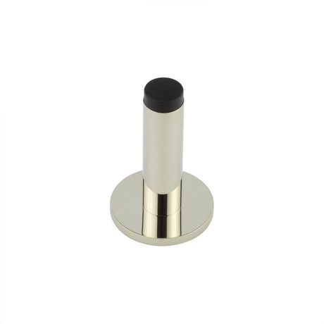 This is an image showing the Frelan - Burlington Plain Wall Mounted Door Stops Knurled Rose Polished Nickel available to order from T.H. Wiggans Ironmongery in Kendal