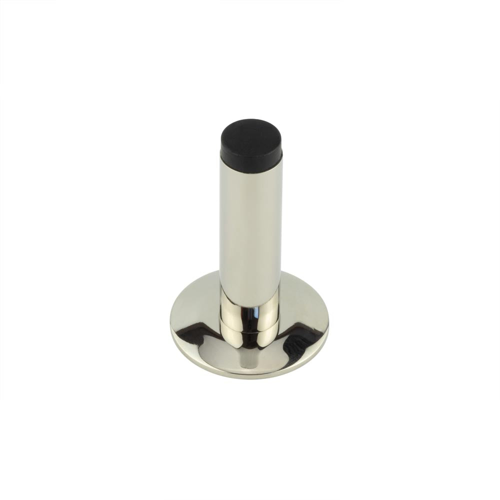 This is an image showing the Frelan - Burlington Plain Wall Mounted Door Stops Chamfered Rose Polished Nickel available to order from T.H. Wiggans Ironmongery in Kendal