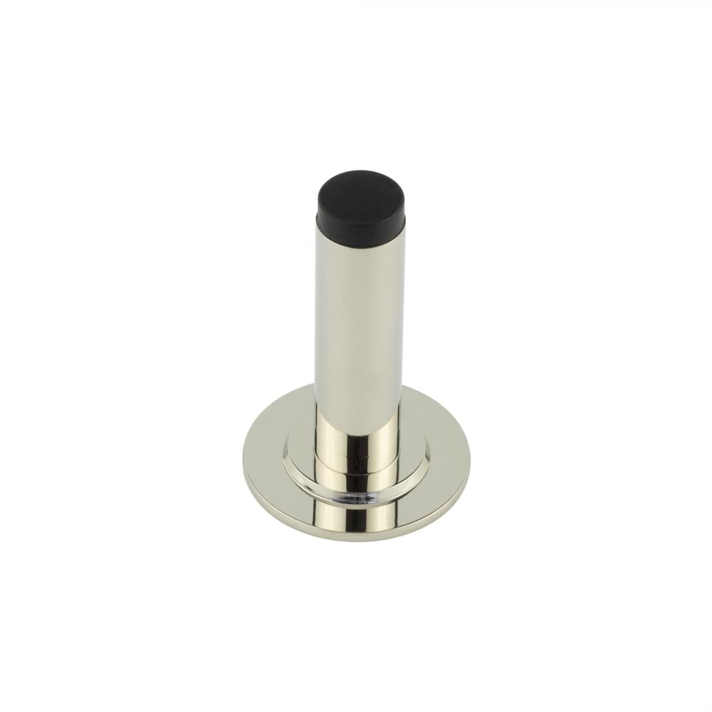 This is an image showing the Frelan - Burlington Plain Wall Mounted Door Stops Stepped Rose Polished Nickel available to order from T.H. Wiggans Ironmongery in Kendal