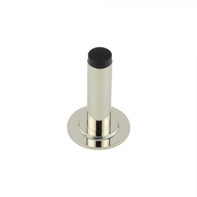 This is an image showing the Frelan - Burlington Plain Wall Mounted Door Stops Stepped Rose Polished Nickel available to order from T.H. Wiggans Ironmongery in Kendal