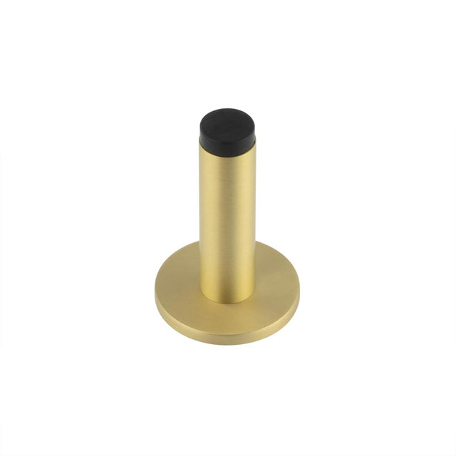 This is an image showing the Frelan - Burlington Plain Wall Mounted Door Stops Plain Rose Satin Brass available to order from T.H. Wiggans Ironmongery in Kendal