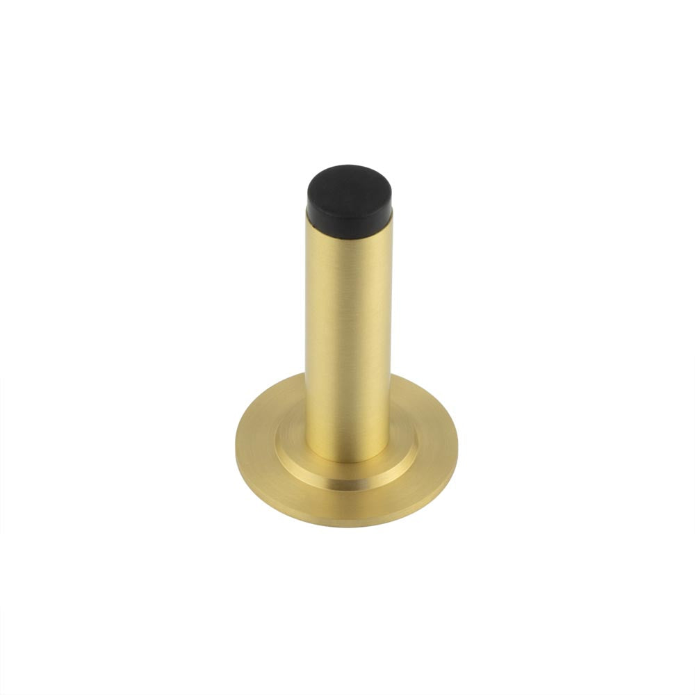 This is an image showing the Frelan - Burlington Plain Wall Mounted Door Stops Stepped Rose Satin Brass available to order from T.H. Wiggans Ironmongery in Kendal