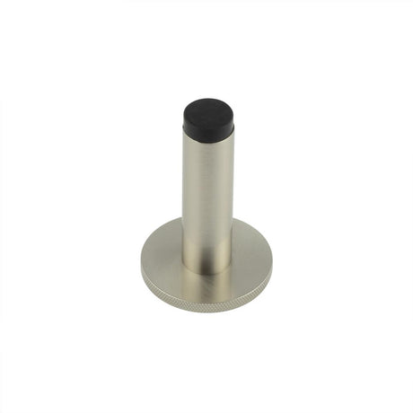 This is an image showing the Frelan - Burlington Plain Wall Mounted Door Stops Knurled Rose Satin Nickel available to order from T.H. Wiggans Ironmongery in Kendal