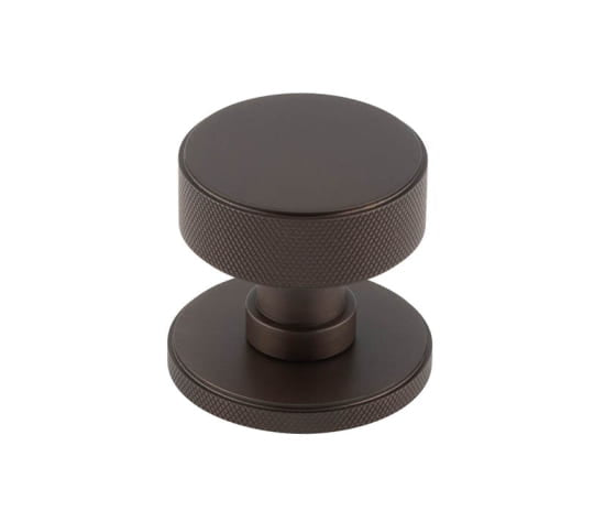 This is an image showing the Burlington - Dark Bronze Westbourne Knurled Mortice Door Knobs available to order from T.H. Wiggans Ironmongery in Kendal