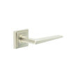 This is an image showing the Frelan - Mayfair Door Handle on Square Stepped Rose Satin Nickel available to order from T.H. Wiggans Ironmongery in Kendal