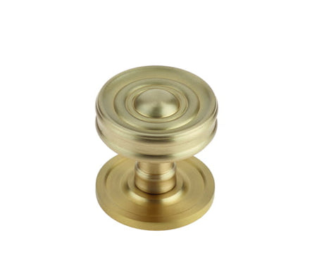 This is an image showing the Burlington - Bloomury cupboard knob - Satin Brass available to order from T.H. Wiggans Ironmongery in Kendal