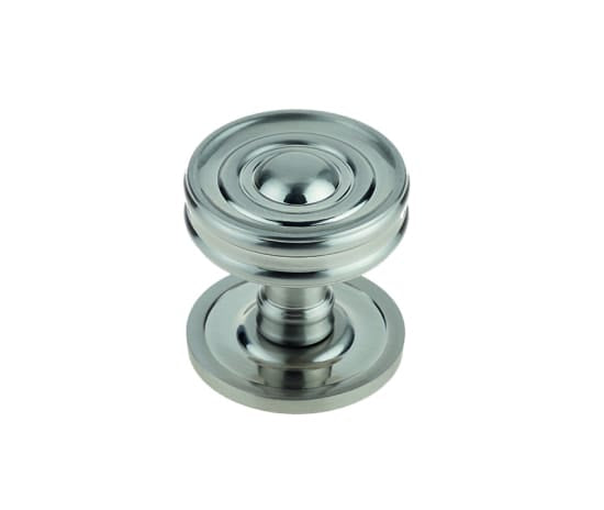 This is an image showing the Burlington - Bloomury cupboard knob - Satin Nickel available to order from T.H. Wiggans Ironmongery in Kendal