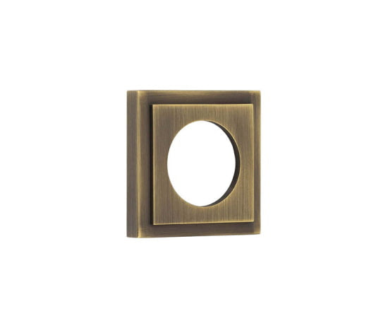 This is an image showing the Burlington - 52x52mm AB stepped square outer rose for levers and t&r available to order from T.H. Wiggans Ironmongery in Kendal