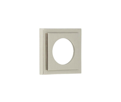 This is an image showing the Burlington - 52x52mm SN stepped square outer rose for levers and t&r available to order from T.H. Wiggans Ironmongery in Kendal