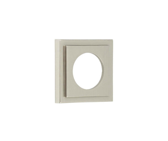 This is an image showing the Burlington - 52x52mm SN stepped square outer rose for levers and t&r available to order from T.H. Wiggans Ironmongery in Kendal